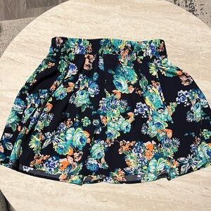 Ambiance Blue and Black Mini Skater Skirt Resort Wear